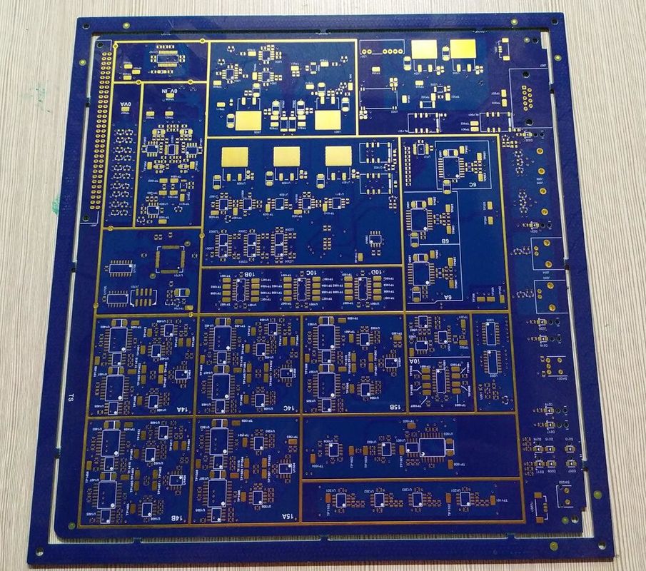 8层FR4蓝色Soldmask 1.6mm 1OZ铜厚度多层PCB板