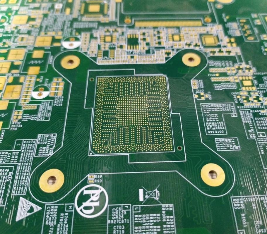 10层FR4 1.6mm 2OZ铜厚度绿色Soldmask多层PCB板