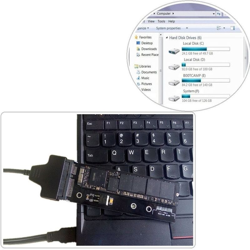 QNINE SSD Adapter Card PCB Manufacturer 2010 2011 Macbook Air HDD Hard Disk Drive Converter to 2.5 SATA PCBA