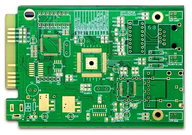 FR4 4 Layer 2U'' 2OZ HASL/ENIG Surface PCB Prototype ENIG Green Soldmask White Silkscreen With Gold Finger